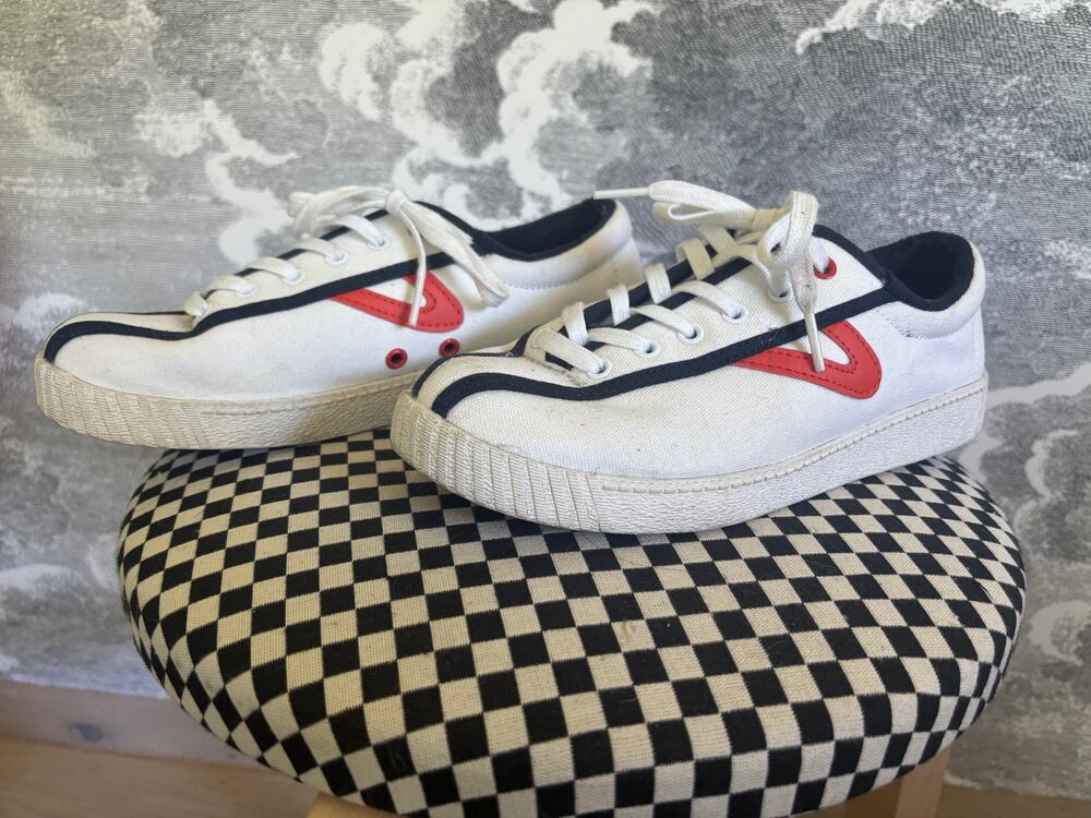 Tretorn J.Crew Sneaker Trainer White Canvas Size 7 Good Condition